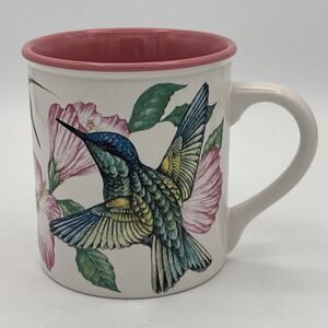Vintage Potpourri Press Hummingbird Coffee Mug 1993 Dlbunkhart Pink Ceramic Cup
